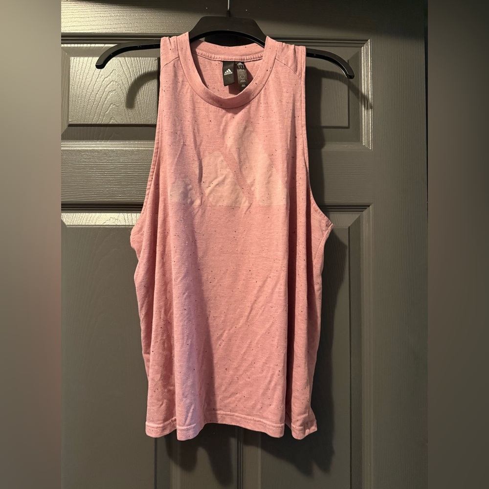 Adidas Pink Sleeveless Muscle Tee Relaxed Fit